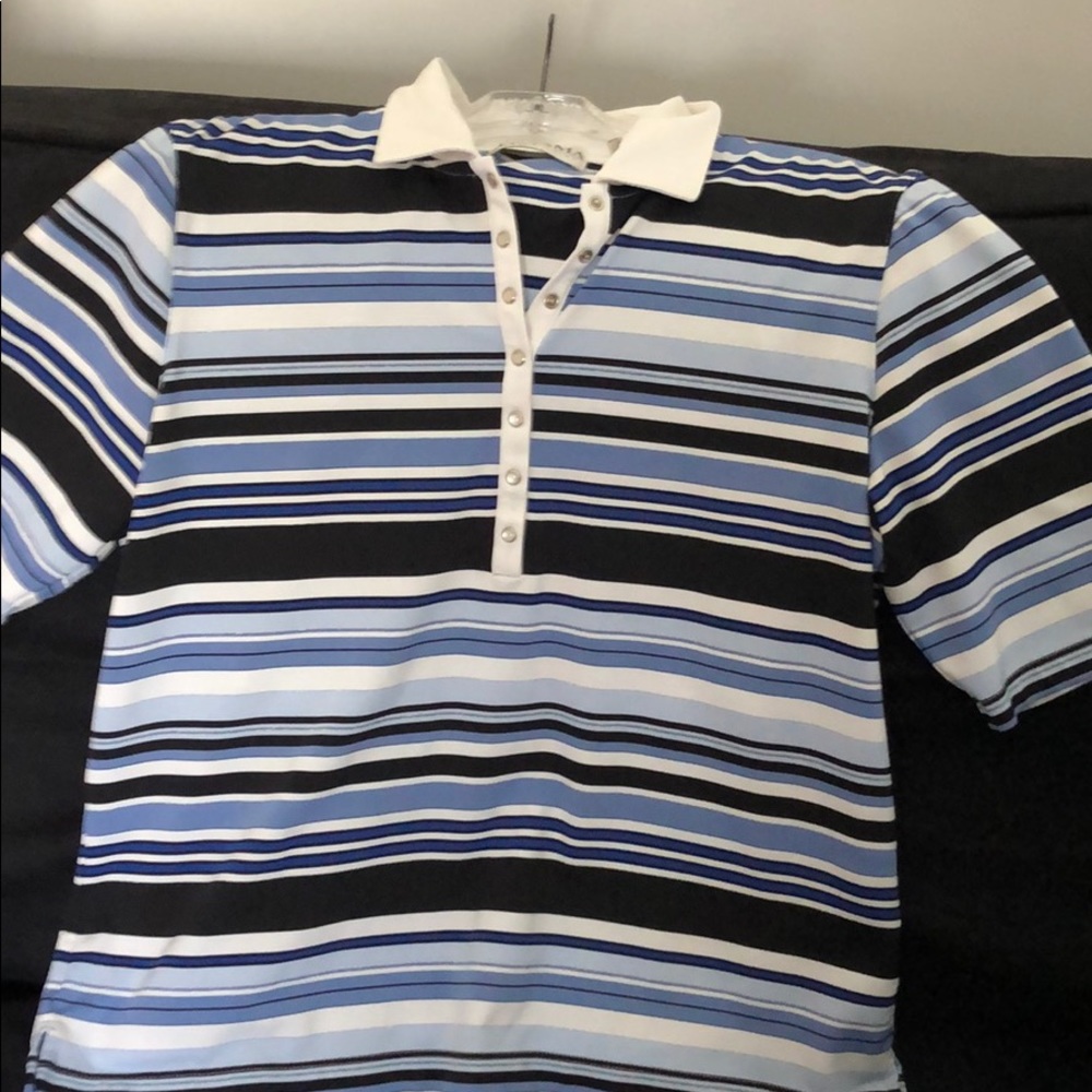 Tehama golf polo size L blue/black/white/silver